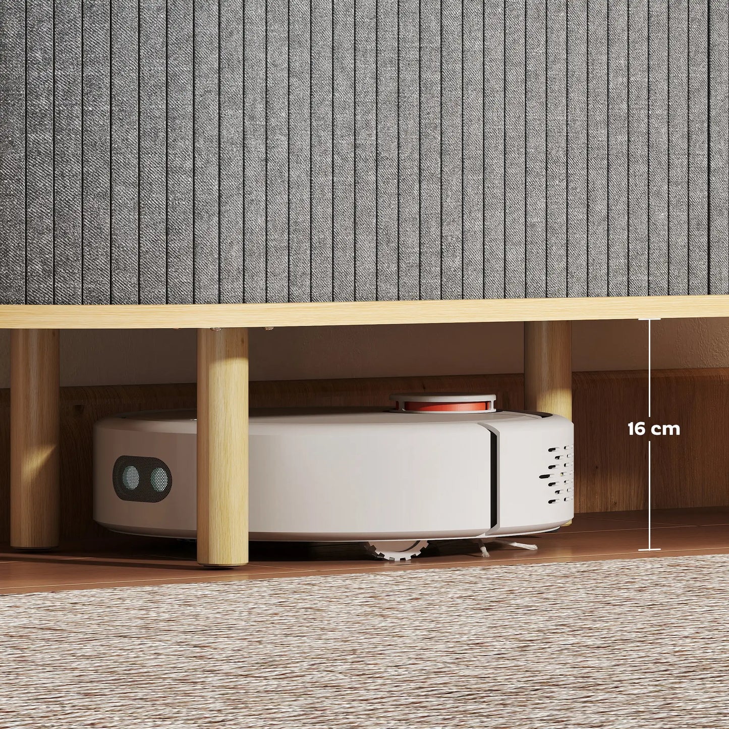 47" Buffet Cabinet, Tambour Sliding Doors, Fluted Sideboard, Grey Bar Cabinets at Gallery Canada