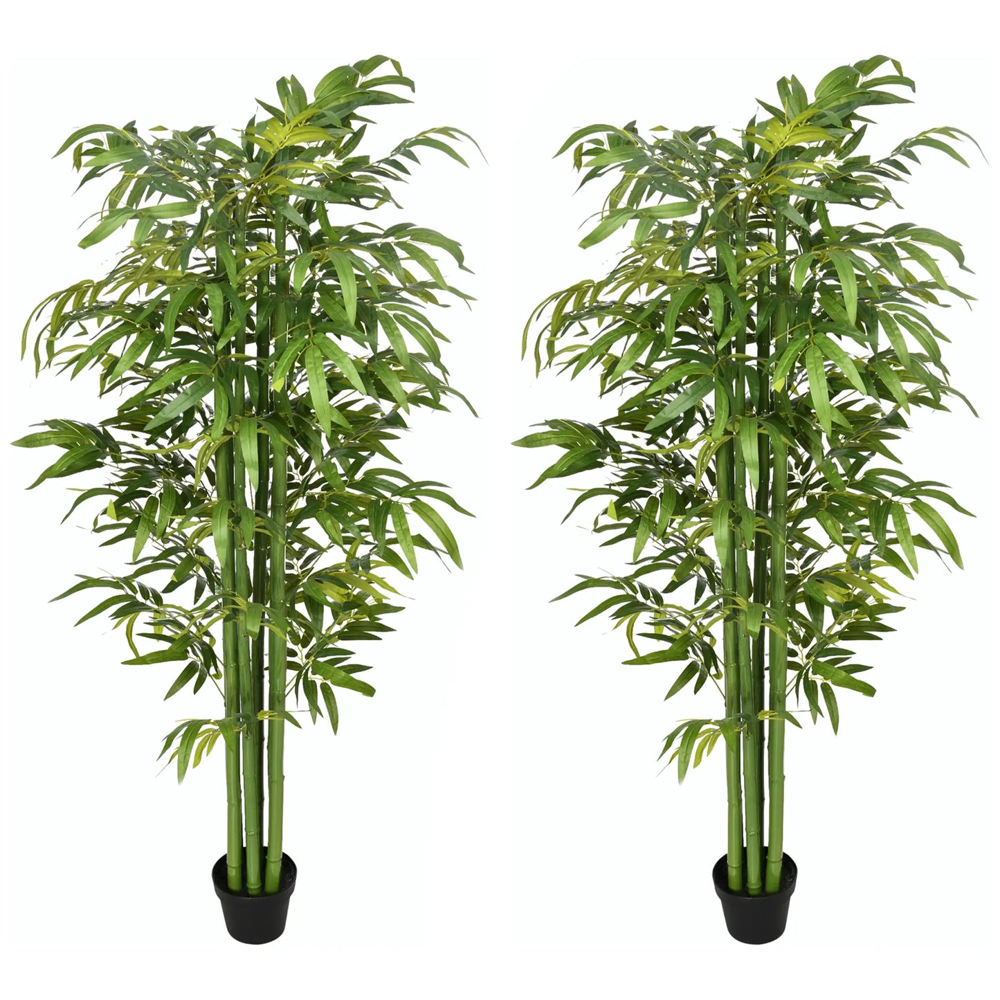 Set of 2 6 FT Artificial Bamboo Trees in Pot, Home Office Decor, Green Artificial Trees Green at Gallery Canada