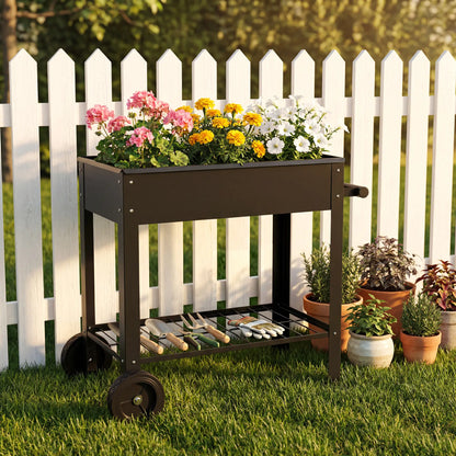 Metal Raised Garden Bed, Elevated Planter Box, 31.5" Tall Elevated Garden Beds at Gallery Canada