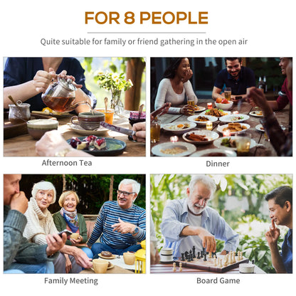 8 Seater Round Wooden Pub Bench, Picnic Table, Outdoor Patio Dining Set Outdoor Dining Sets at Gallery Canada