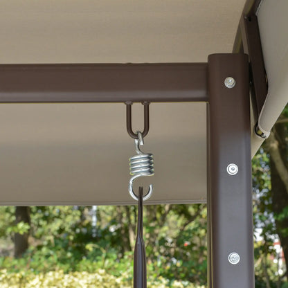 3-Person Steel Canopy Swing Bench with Cushions, Light Grey Patio Swings with Stand at Gallery Canada