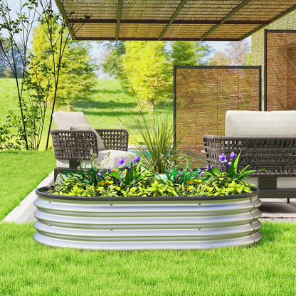 Galvanized Raised Garden Bed, 4 x 3 x 1 ft, Silver Galvanized Planter Boxes at Gallery Canada