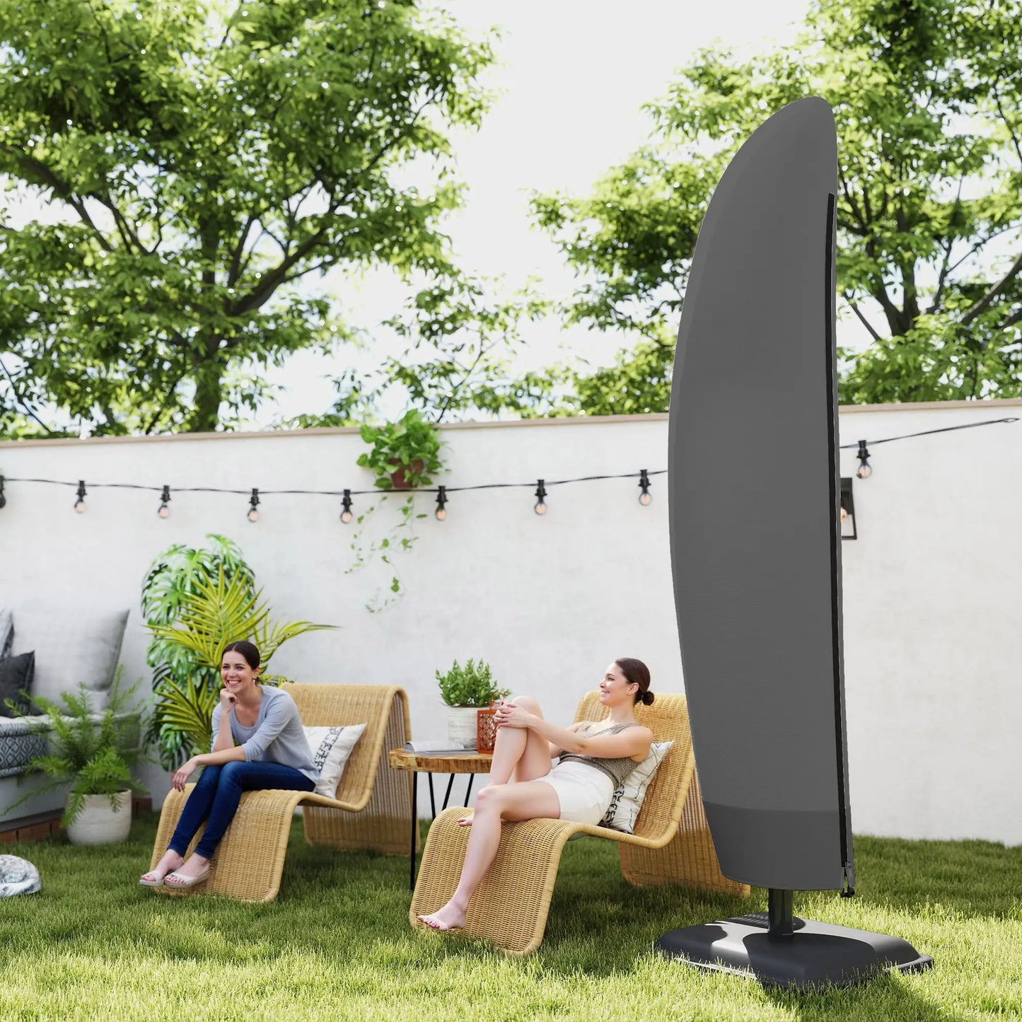 87-Inch Patio Umbrella Cover, 10ft to 13ft, Black Umbrella Covers at Gallery Canada