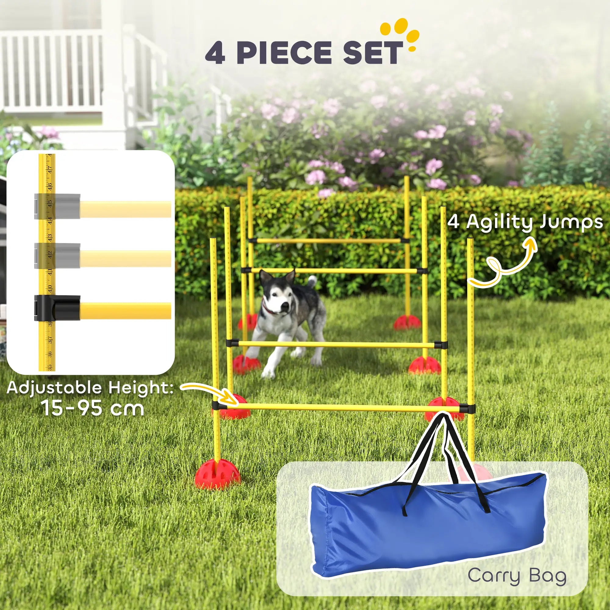 Dog Agility Training Equipment, 4 Pcs Obstacle Course, Yellow Dog Agility Training Equipment at Gallery Canada