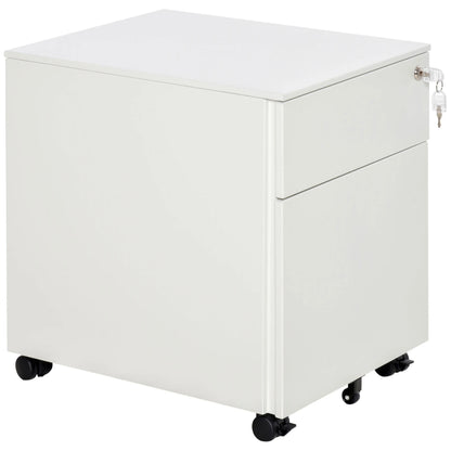 Lockable Steel File Cabinet on Wheels, Legal, A4, Letter Size, with Pencil Tray Office Cabinets & Cupboards White at Gallery Canada