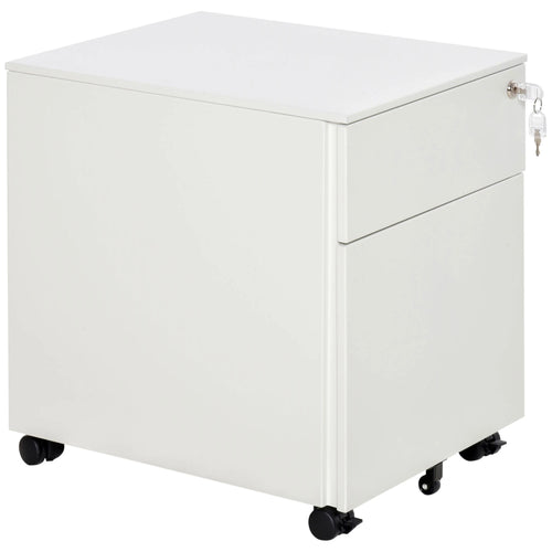 Lockable Steel File Cabinet on Wheels, Legal, A4, Letter Size, with Pencil Tray