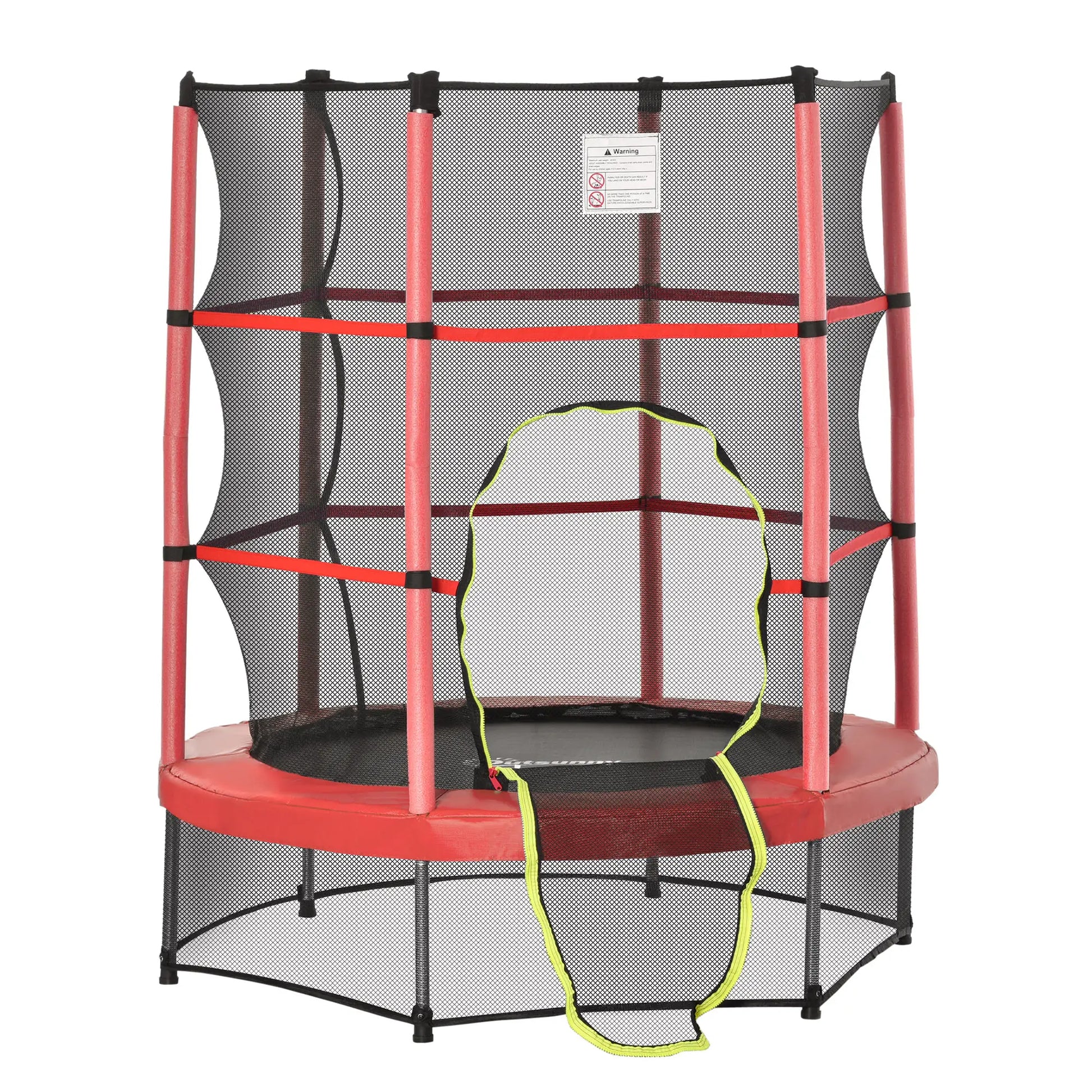 55" Kids Trampoline with Enclosure Net, Indoor/Outdoor, Age 3-6, Red Trampolines Red, Black at Gallery Canada
