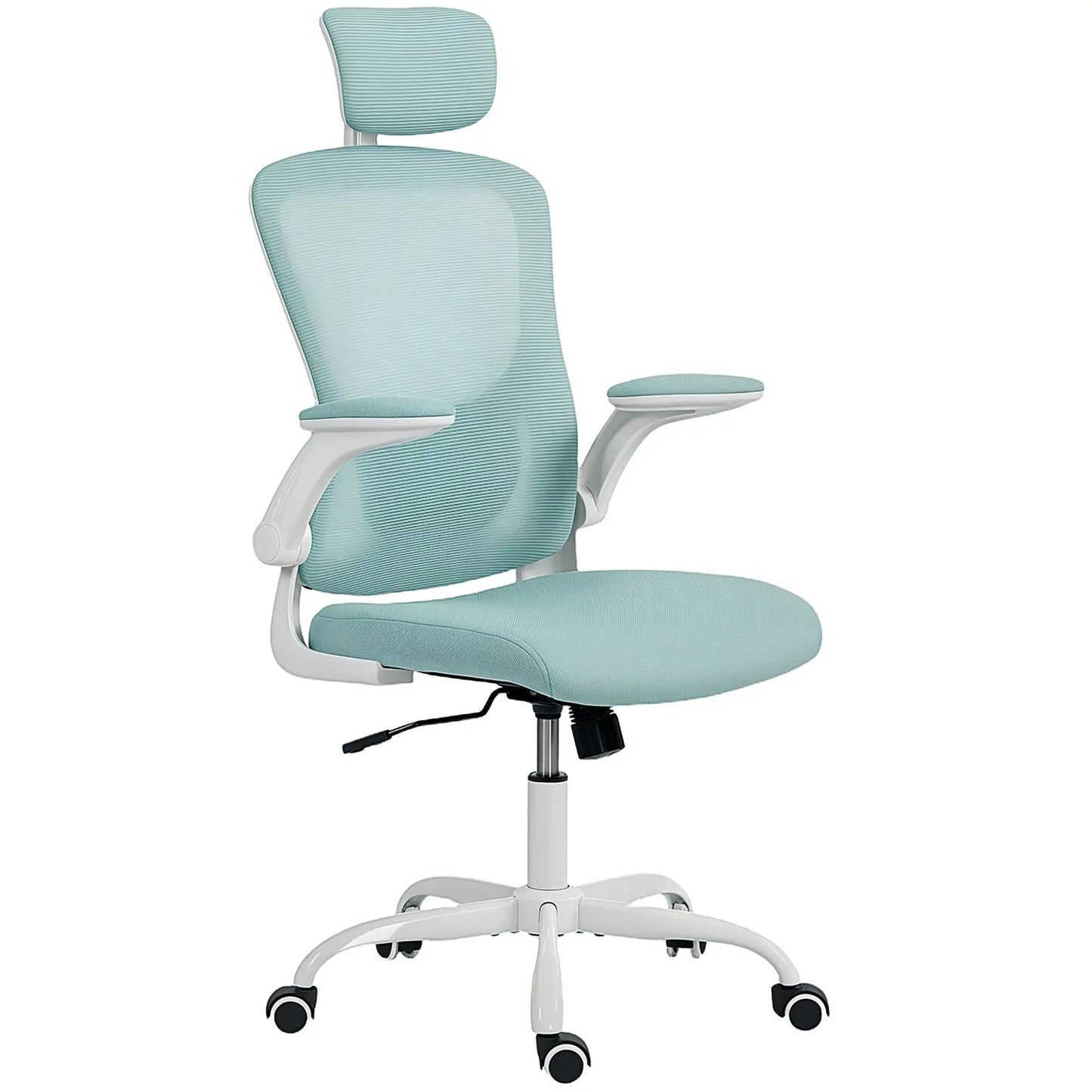 Ergonomic Office Chair, Mesh Desk Chair, Adjustable Headrest, Lumbar Support, Light Green Task Chairs Light Green, White at Gallery Canada