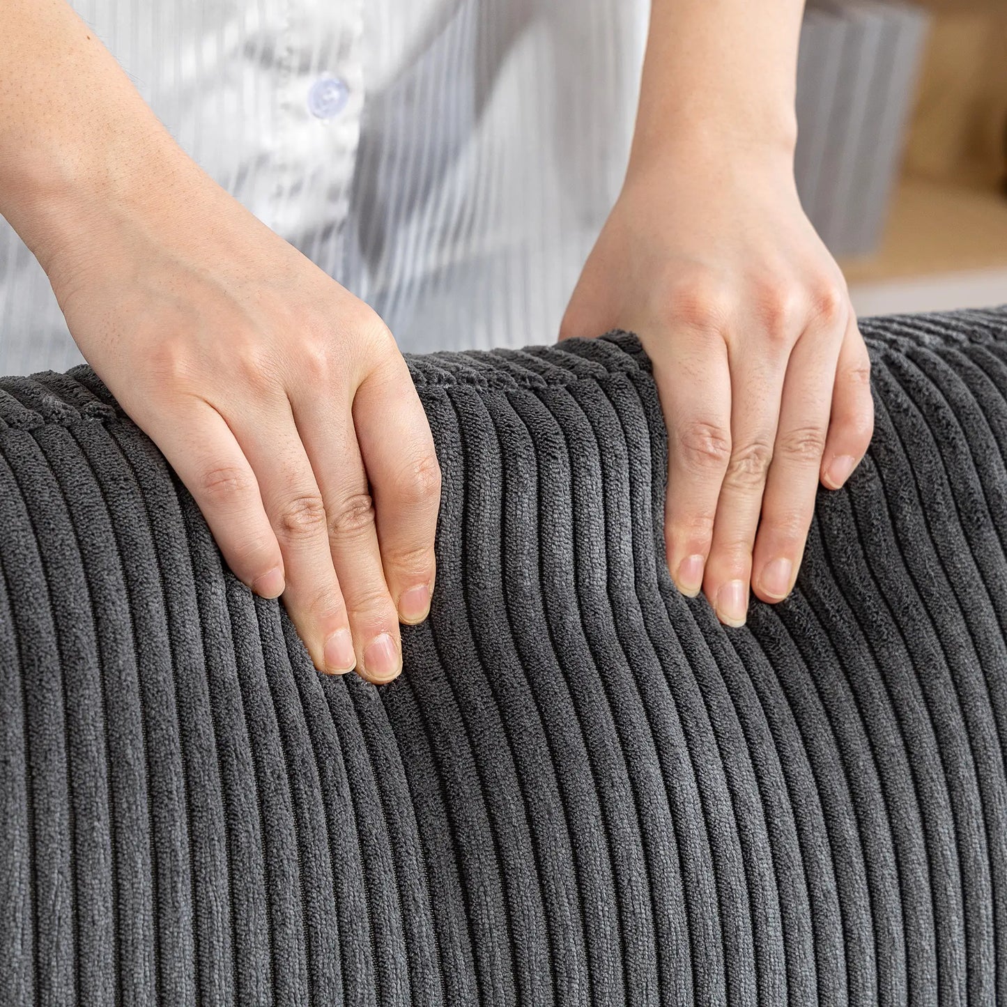 L-Shape Sofa, Modern Sectional Couch with Chaise, Dark Grey 3-Seater Sofas at Gallery Canada