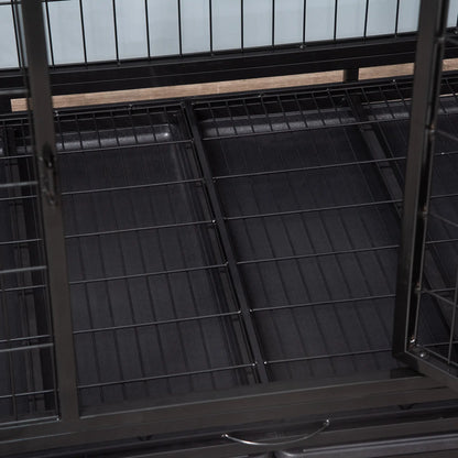 Heavy Duty Dog Crate, Large, 43" x 30" x 32", Two Doors, Lockable Wheels, Removable Tray Houses, Kennels & Pens at Gallery Canada