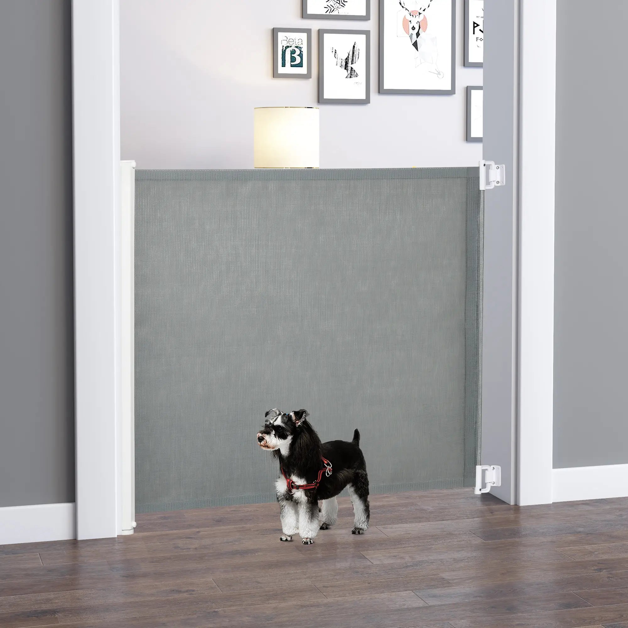 Retractable Pet Safety Gate, Flexible for Stairways Doorways, Grey Houses, Kennels & Pens at Gallery Canada