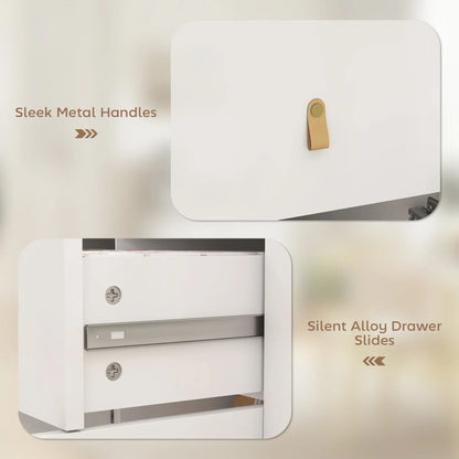 40" Sideboard Buffet Cabinet, 3 Drawers, 2 Adjustable Shelves, White Storage Cabinets at Gallery Canada