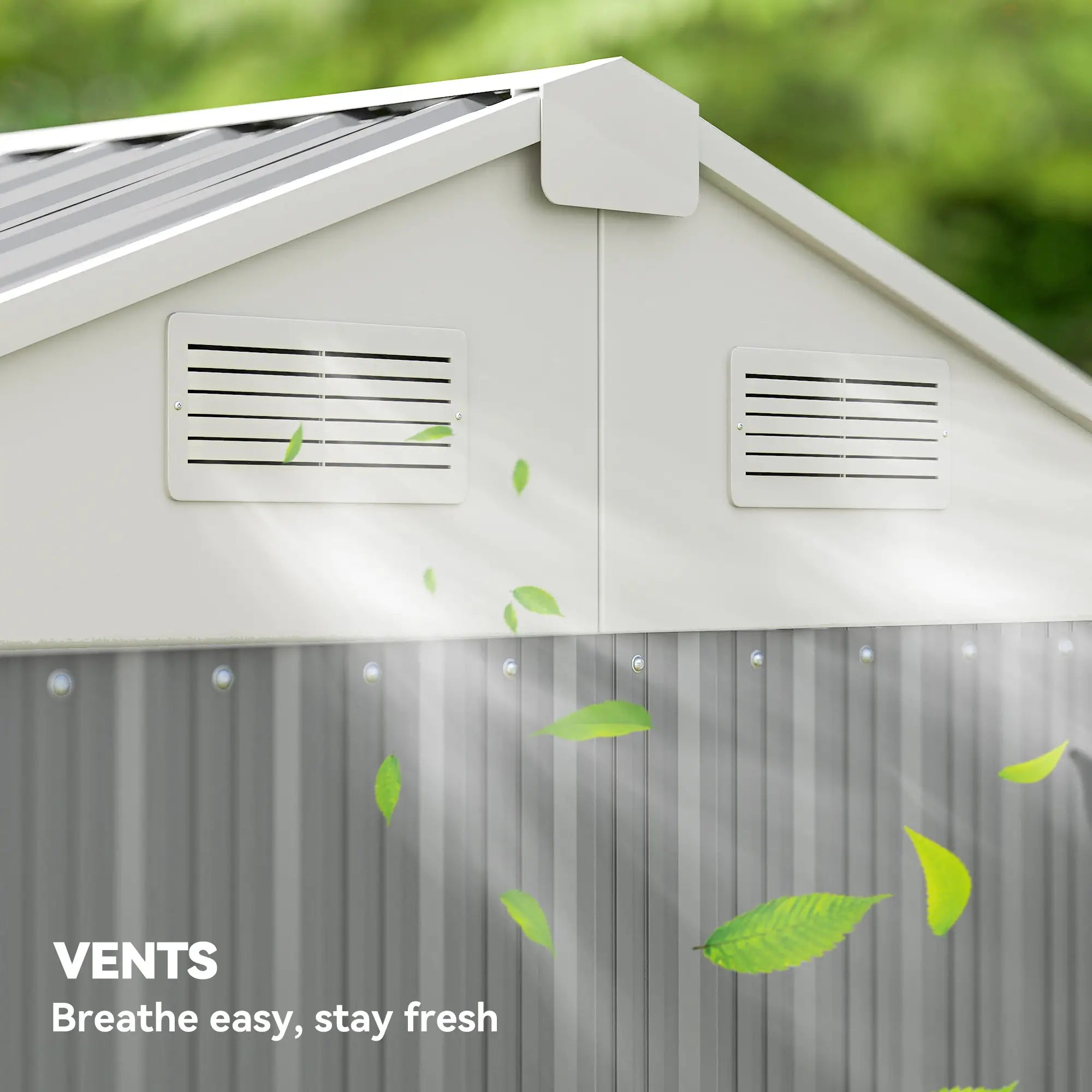 7' x 6' Tall Outdoor Storage Shed, Waterproof Metal Garden Shed, Silver Grey Sheds at Gallery Canada