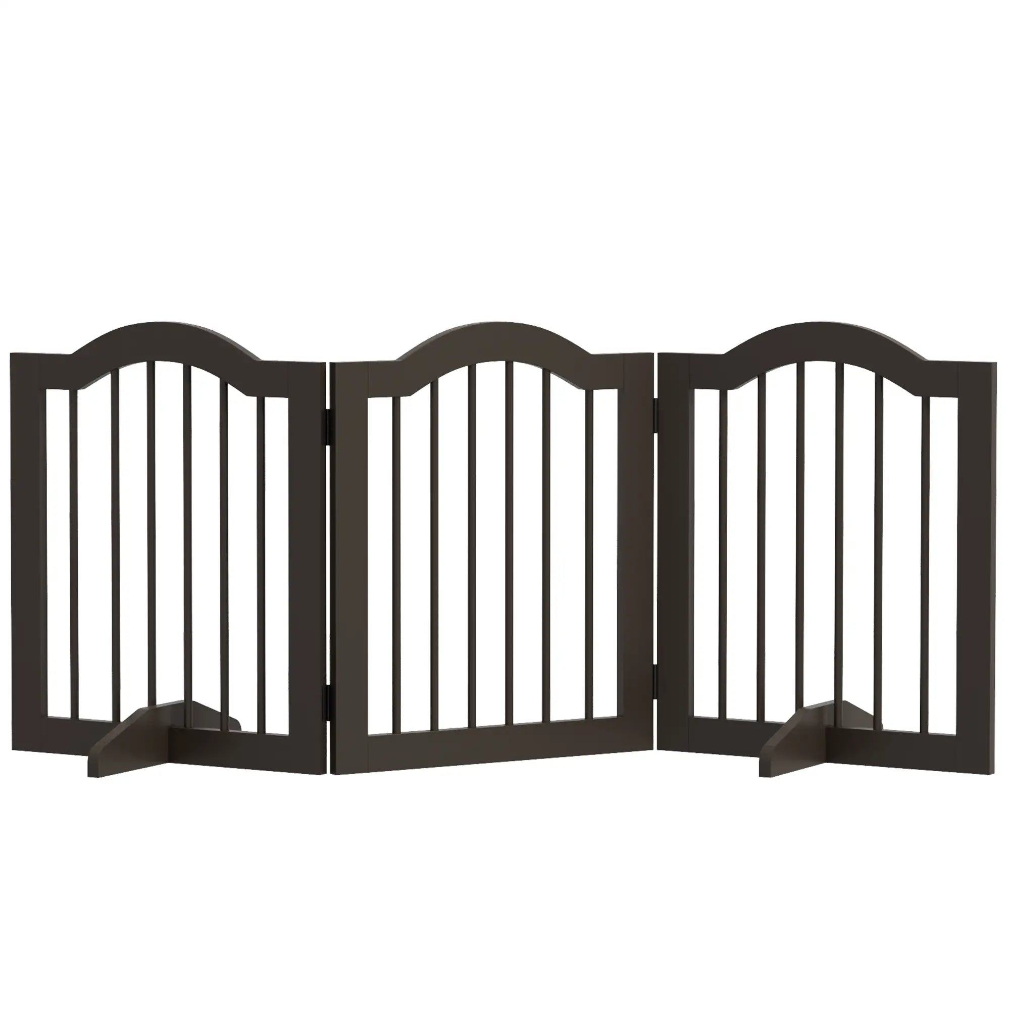 24 Inch Freestanding Pet Gate, 2 Support Feet, Coffee Pet Gates at Gallery Canada