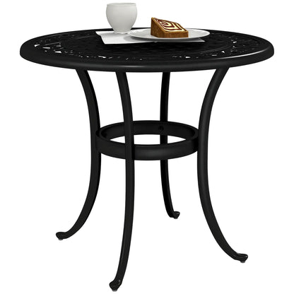 23.6" Round Outdoor Side Table, Cast Aluminum Frame, Black Patio Side Tables at Gallery Canada