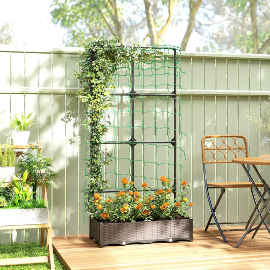 Plastic Planter Box With Trellis, Self-Watering Raised Garden Bed Raised Garden Beds Options at Gallery Canada