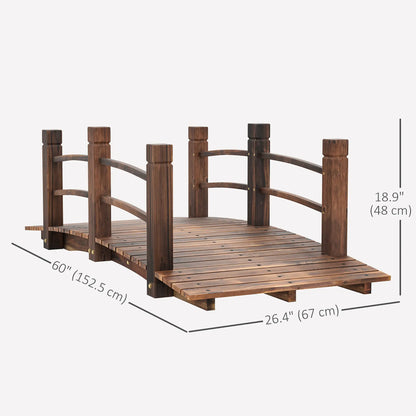 5FT Wood Garden Bridge, Outdoor Decorative Landscape, Stained Wood Garden Bridges at Gallery Canada