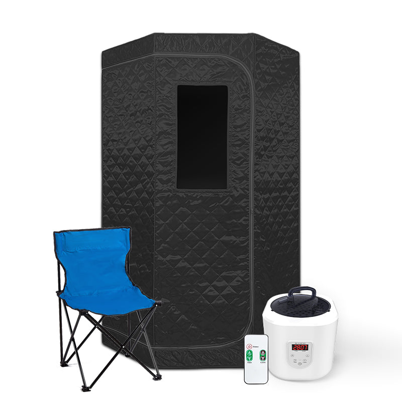 Portable Personal Full Body 60 Min Rapid Steam Sauna | Pentagonal | Grey | Powerful 1600 Watts | 3.6L Stronger Steamer | 90X90X190cm Saunas at Gallery Canada