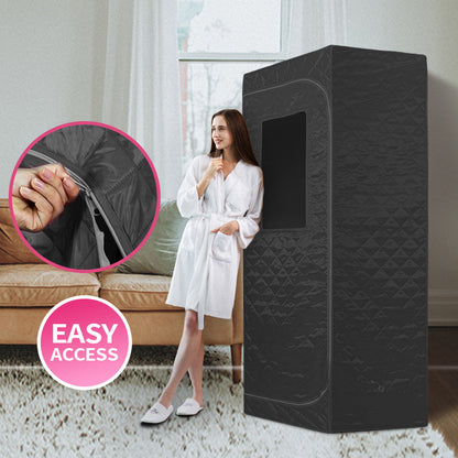 Portable Personal Full Body 60 Min Rapid Steam Sauna | Pentagonal | Grey | Powerful 1600 Watts | 3.6L Stronger Steamer | 90X90X190cm Saunas at Gallery Canada