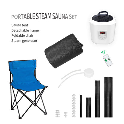 Portable Personal Full Body 60 Min Rapid Steam Sauna | Pentagonal | Grey | Powerful 1600 Watts | 3.6L Stronger Steamer | 90X90X190cm Saunas at Gallery Canada