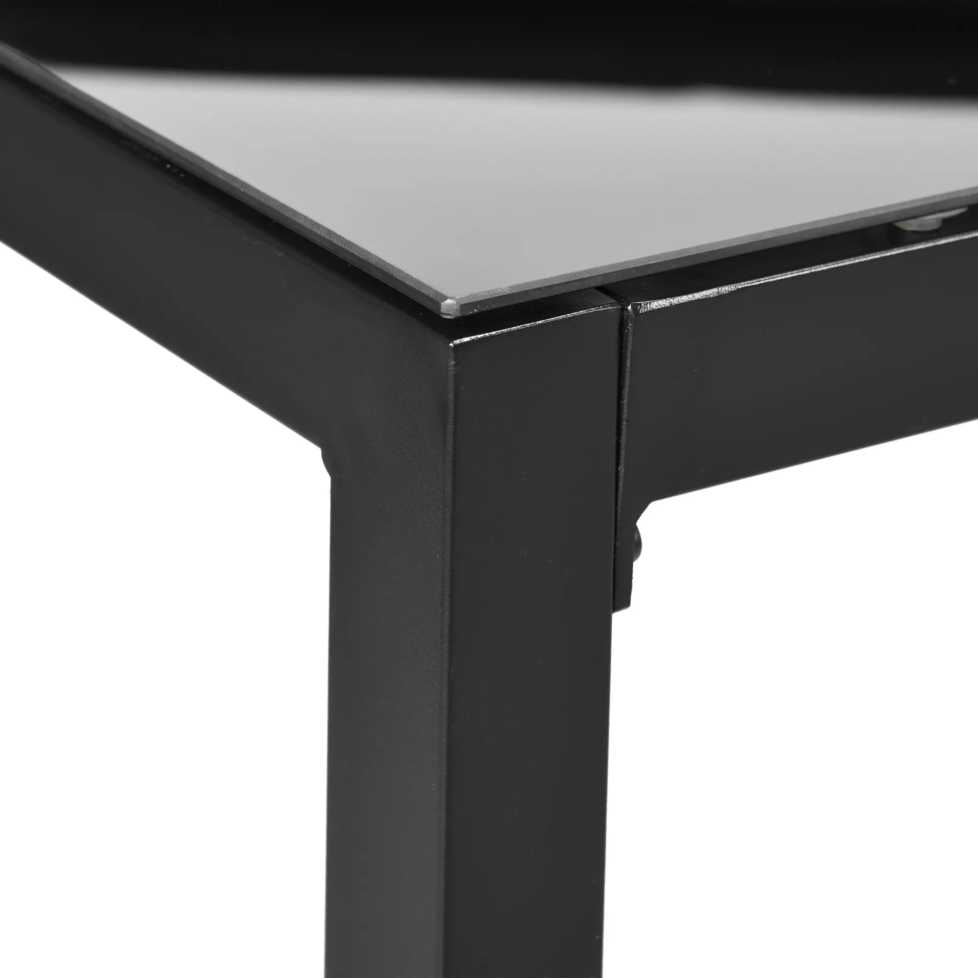 Rectangular Outdoor Dining Table For 8, Tempered Glass Top, Aluminum Frame, 70.9