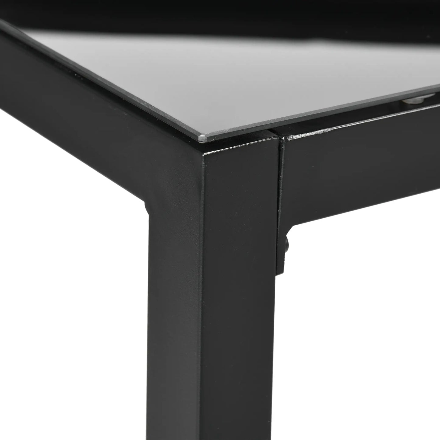 Rectangular Outdoor Dining Table For 8, Tempered Glass Top, Aluminum Frame, 70.9" x 31.5" x 28.3", Black Patio Dining Tables at Gallery Canada