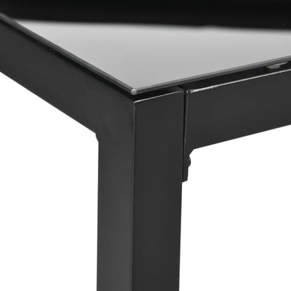 Rectangular Outdoor Dining Table For 8, Tempered Glass Top, Aluminum Frame, 70.9" x 31.5" x 28.3", Black Patio Dining Tables at Gallery Canada