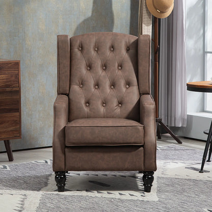 Faux Leather Armchair, Modern Accent Chair, Thick Padding, Brown Accent Chairs at Gallery Canada