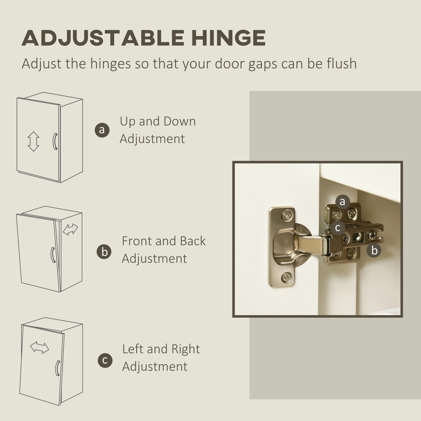 Sideboard Cabinet, Buffet Table, 2 Double Doors, Adjustable Shelves, White Bar Cabinets at Gallery Canada