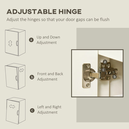 Sideboard Cabinet, Buffet Table, 2 Double Doors, Adjustable Shelves, White Bar Cabinets at Gallery Canada