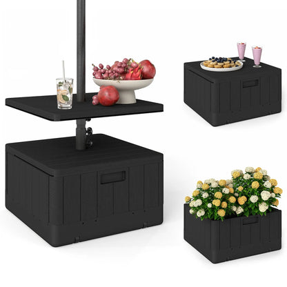 Heavy Duty Umbrella Base with Wheels, Table Tray, 176lbs, Black Umbrella Bases at Gallery Canada