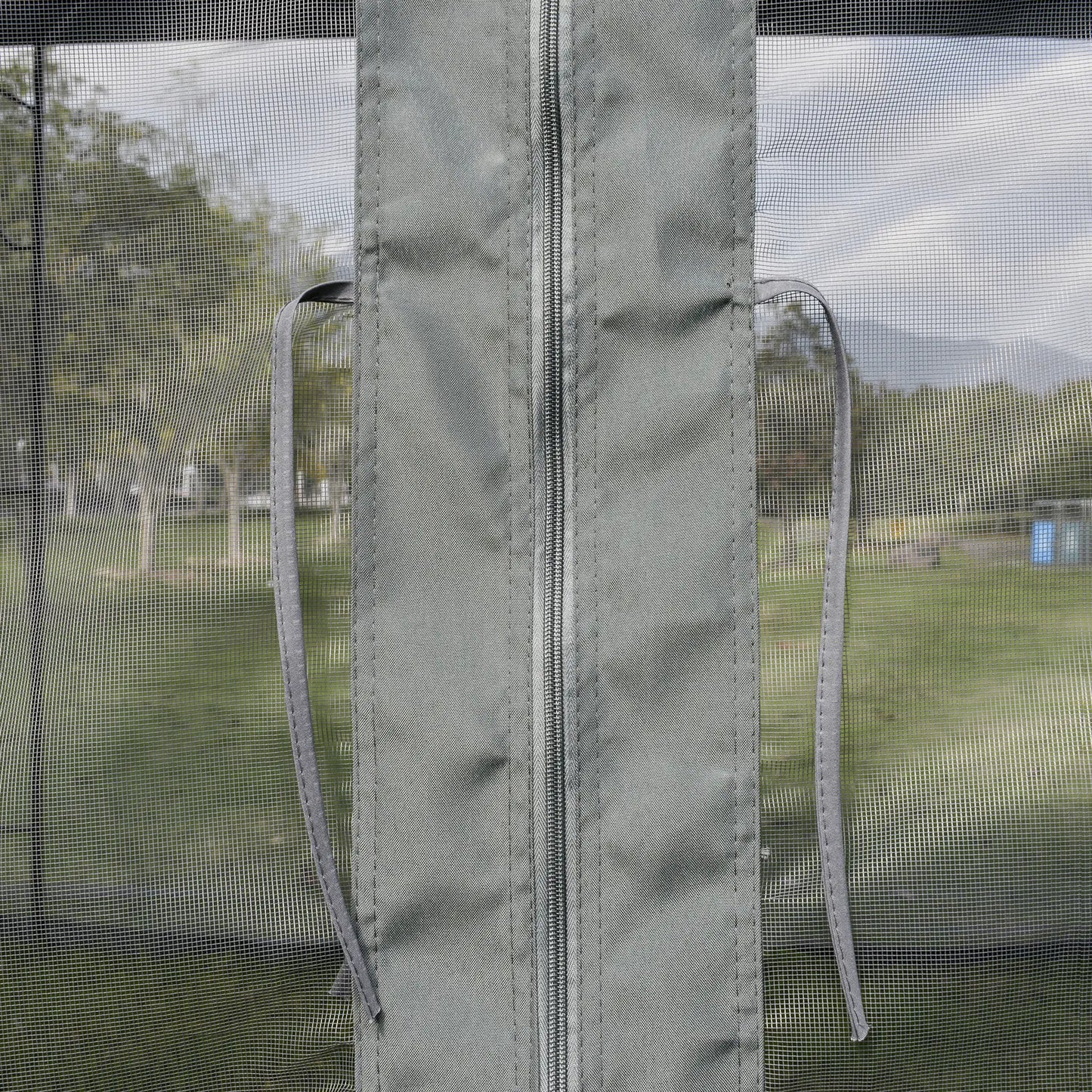 10' x 10' Steel Outdoor Gazebo, Removable Mesh Curtains, Grey Gazebos at Gallery Canada