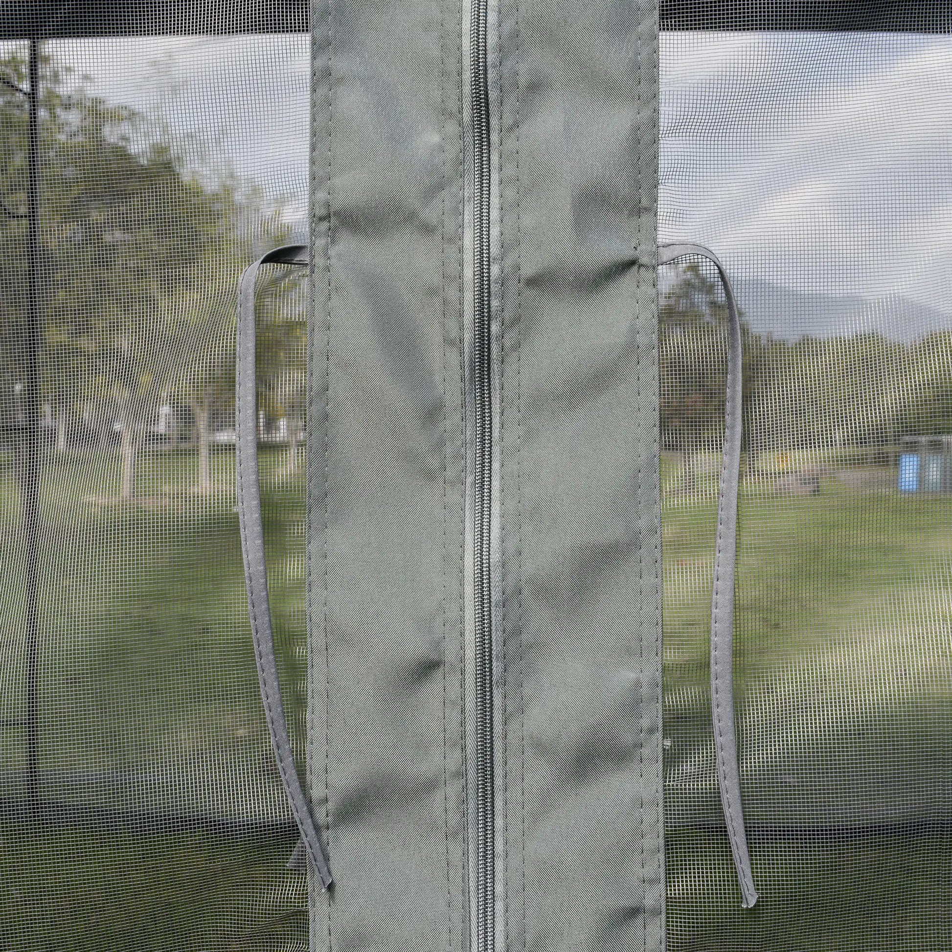 10' x 10' Steel Outdoor Gazebo, Removable Mesh Curtains, Grey Gazebos at Gallery Canada