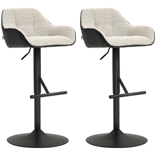 Swivel Counter Height Barstools Set of 2, Adjustable Height, Light Grey Bar Stools Light Grey, Black at Gallery Canada