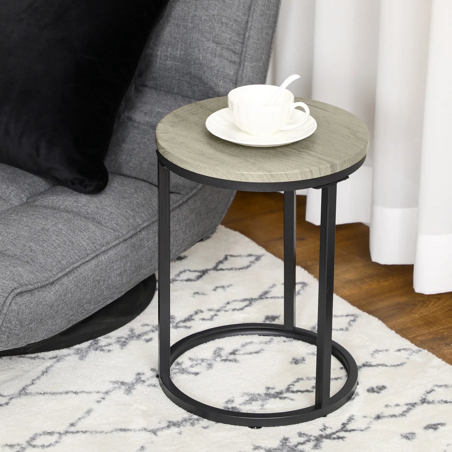 Round Nesting Tables Set of 3, Steel Frame, Living Room Side Tables at Gallery Canada