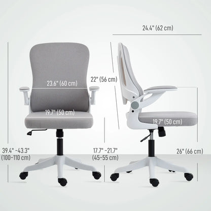 Ergonomic Swivel Office Chair, Adjustable Lumbar Support, Grey Task Chairs at Gallery Canada