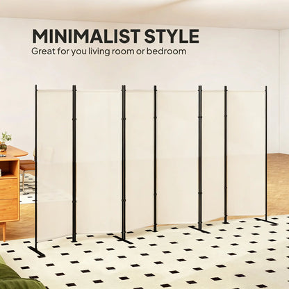 6 Ft Folding Room Divider, Portable Privacy Screen, Beige Room Dividers at Gallery Canada