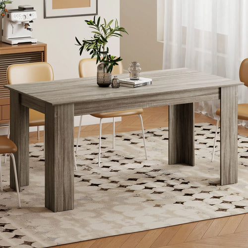63 Inch Kitchen Table for 4-6 People, Wood Effect Dining Table, Grey