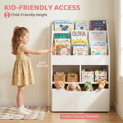 Kids Bookcase, Multi-Shelf Organizer with Drawer, White Baby & Kids Storage at Gallery Canada