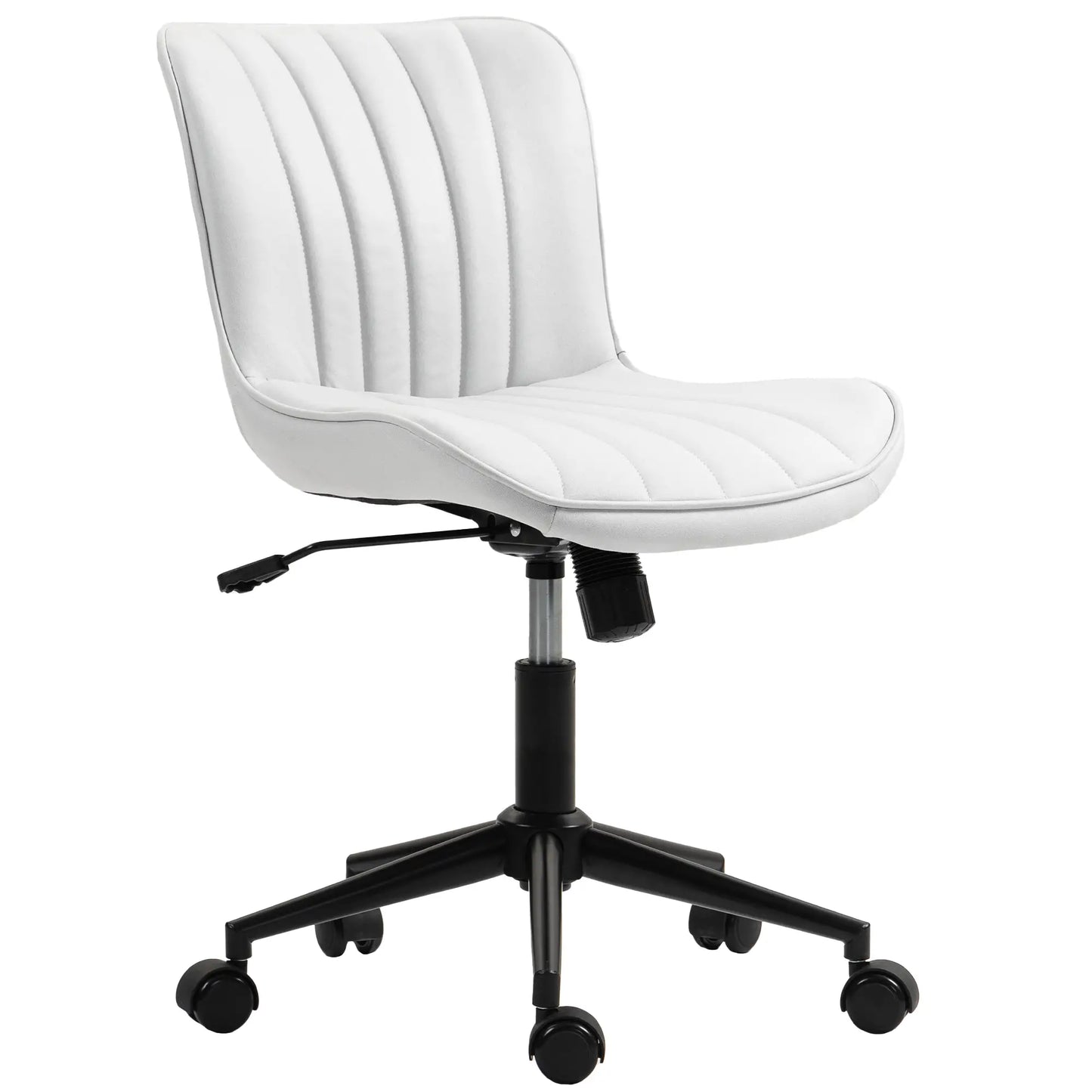 Armless Office Chair, 360° Swivel, Adjustable Height, Cream White Task Chairs Cream at Gallery Canada
