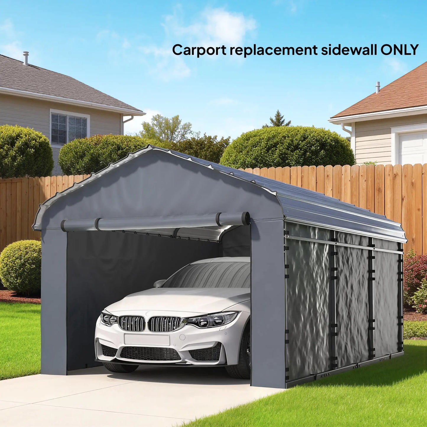 Replacement Canopy Cover Sidewalls, 12' x 20', UPF50+ Waterproof, Dark Grey Car Shelters at Gallery Canada