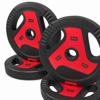 4-Piece 66 lbs Weight Plates Set, Sand-Filled with Handles, 1" Hole, Black, Black