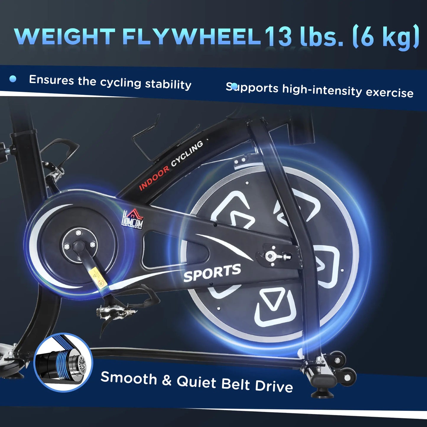 Exercise Bike with LCD Display, Indoor Cycling, 6kg Flywheel, Black Exercise & Stationary Bikes at Gallery Canada