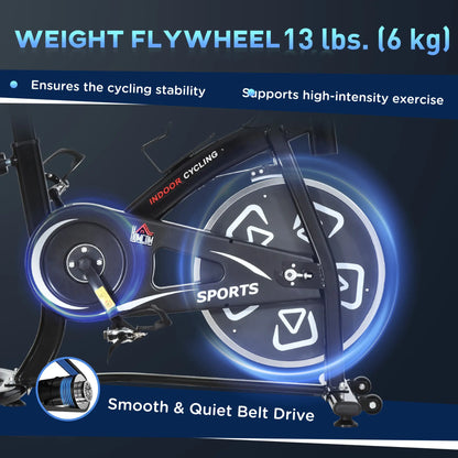 Exercise Bike with LCD Display, Indoor Cycling, 6kg Flywheel, Black Exercise & Stationary Bikes at Gallery Canada