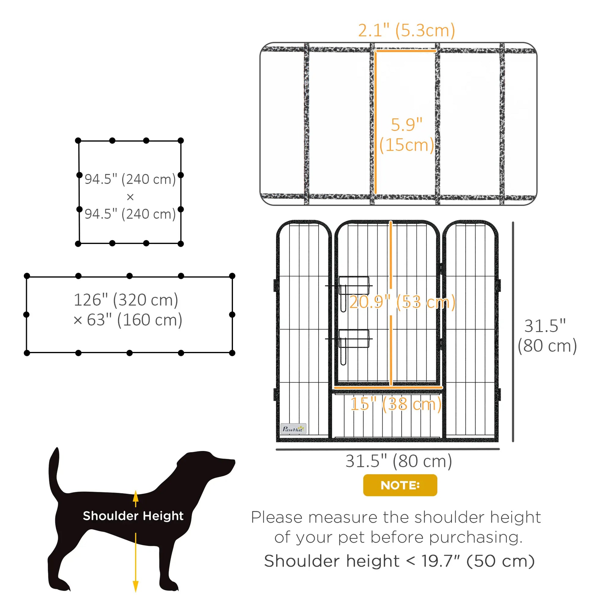 Dog Playpen with Gate, 12 Panels, 31.5"H Houses, Kennels & Pens at Gallery Canada