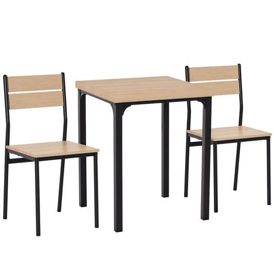 2-Piece Dining Table Set, Natural Wood, Metal Legs Bar Sets Natural Wood, Black at Gallery Canada