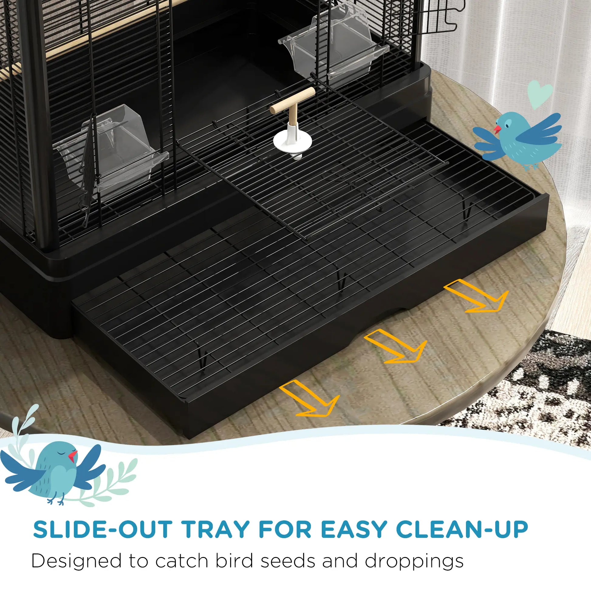 22" Bird Cage for Budgies, Finches, Canaries, Black Bird Cages at Gallery Canada