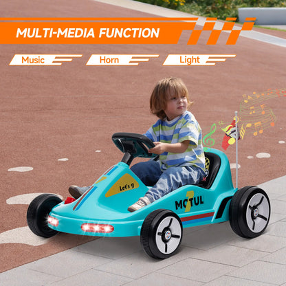 6V Electric Go Kart for Kids 3-5, Music, Light, Horn, Blue Pedal Go Karts for Kids at Gallery Canada