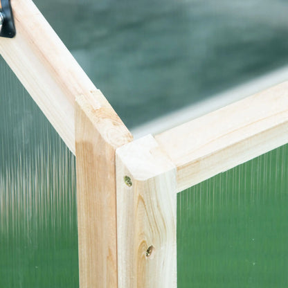 Wooden Cold Frame Greenhouse, Portable Raised Planter, Openable Top, 35.5" x 20.5" x 19.5", Natural Wood Raised Garden Beds at Gallery Canada