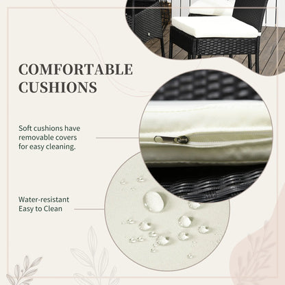 5-Piece Wicker Patio Dining Set, WPC Table, PE Rattan, Cream White Outdoor Dining Sets at Gallery Canada